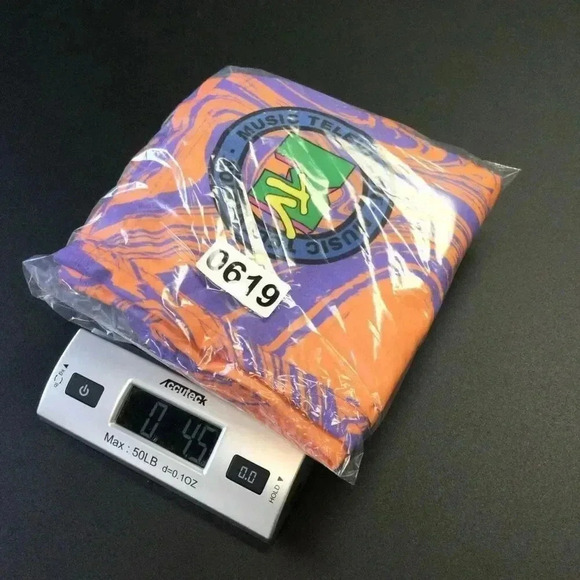 Vintage MTV Mens Music Television Logo Board Shorts Swim Trunks Orange Purple La - Picture 9 of 10